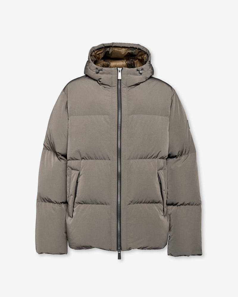 Reversible Hooded Down Jacket - Mud