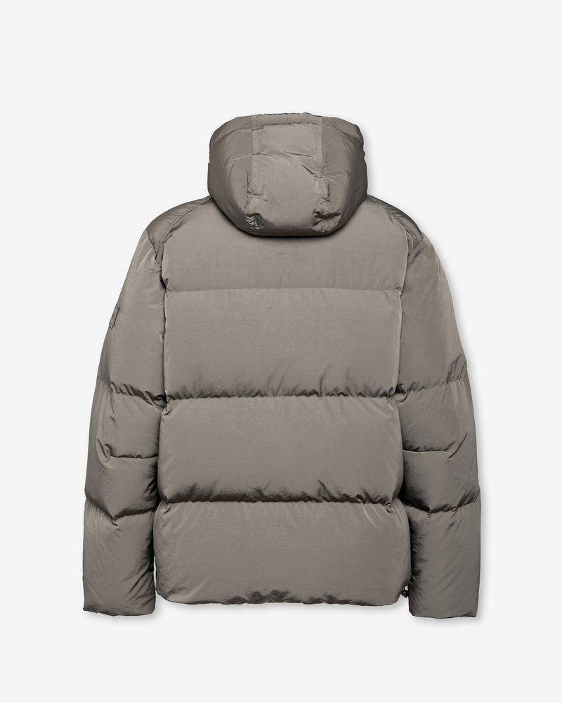 Reversible Hooded Down Jacket - Mud