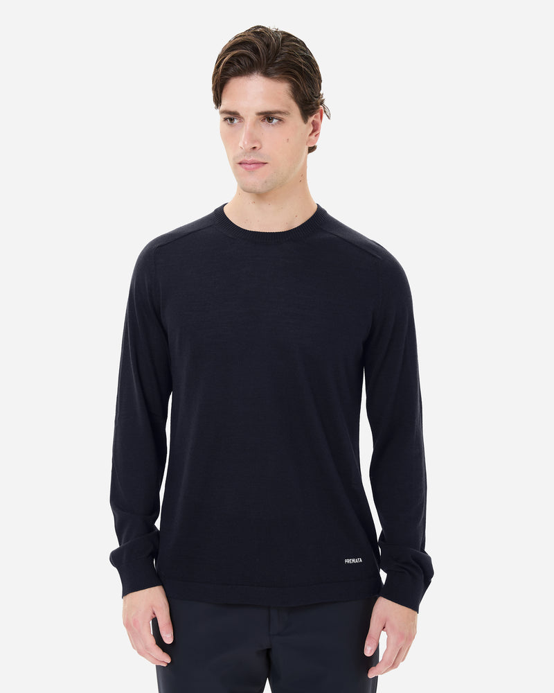 Wool and silk crew neck sweater