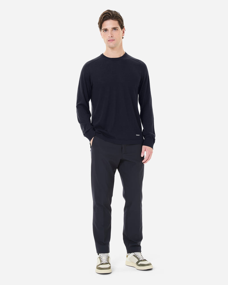 Wool and silk crew neck sweater