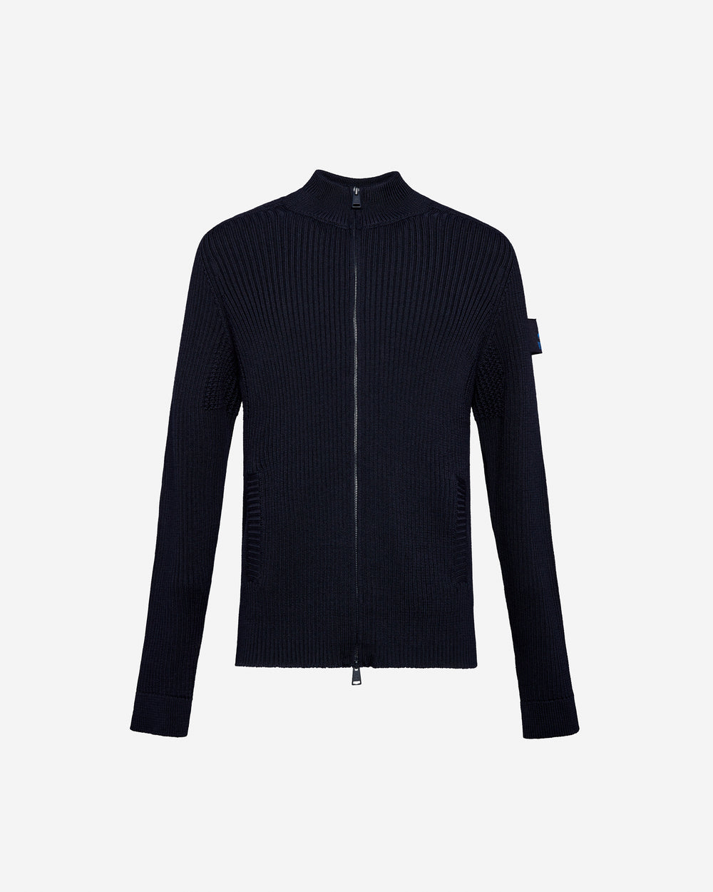 Wool cardigan with zipper