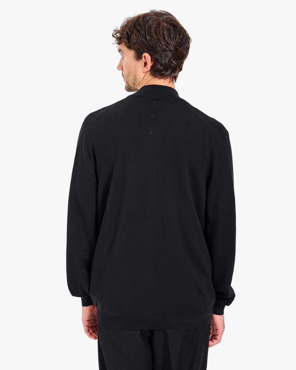 Maglia Full Zip Wool Black