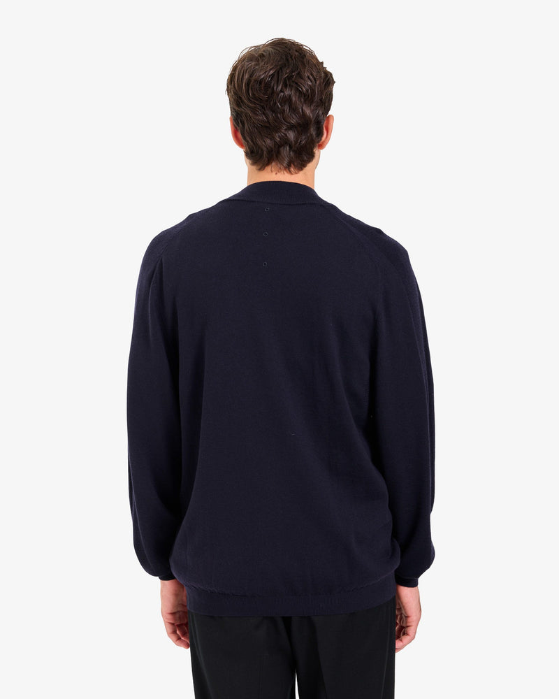 Maglia Full Zip Wool Blue