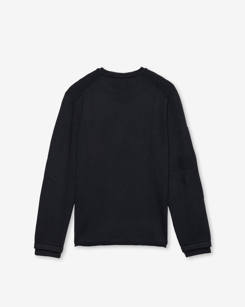 Black Crew-Neck Knit Sweater
