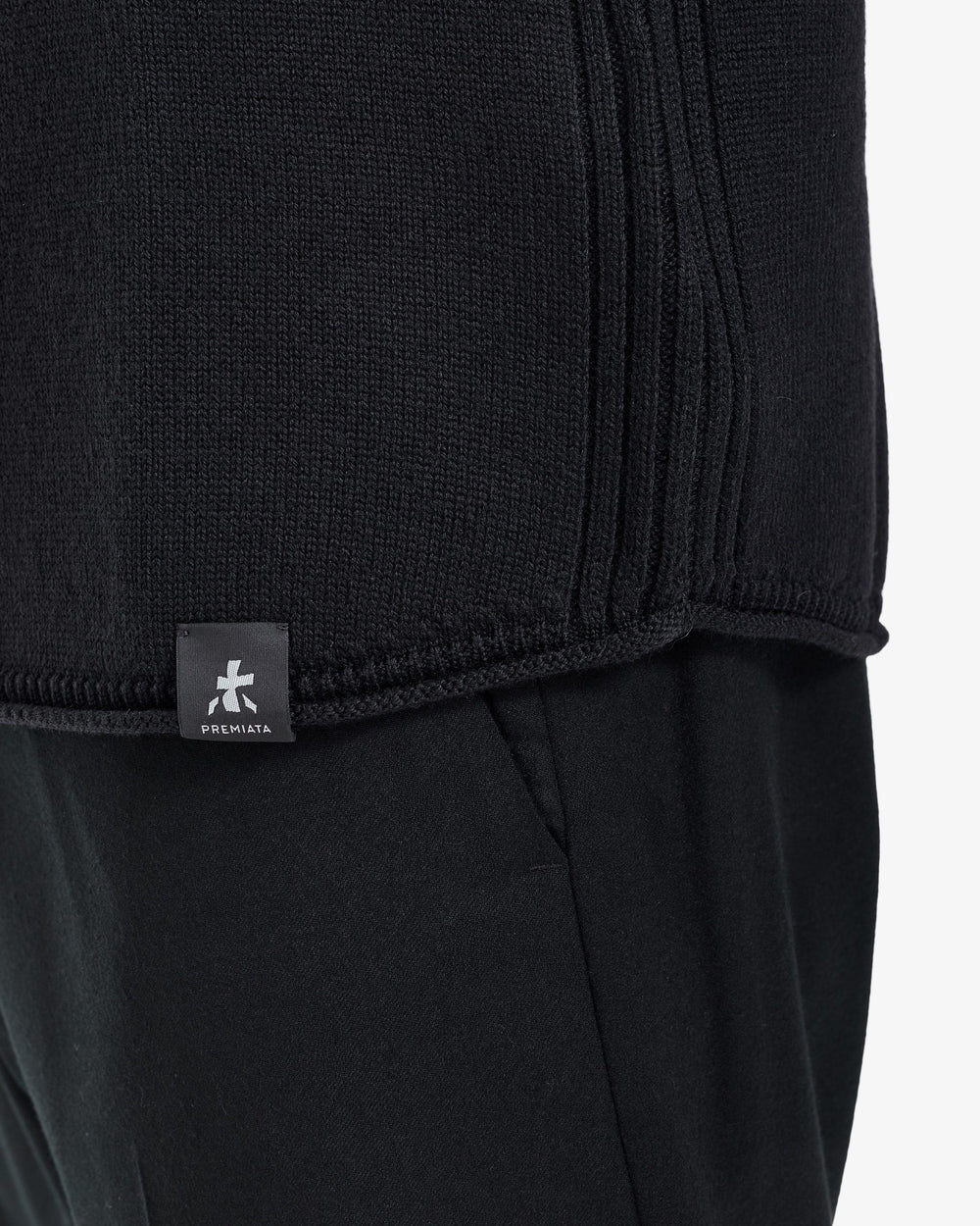Black Crew-Neck Knit Sweater