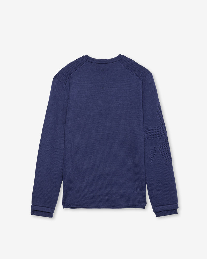 Indigo Crew-Neck Knit Sweater