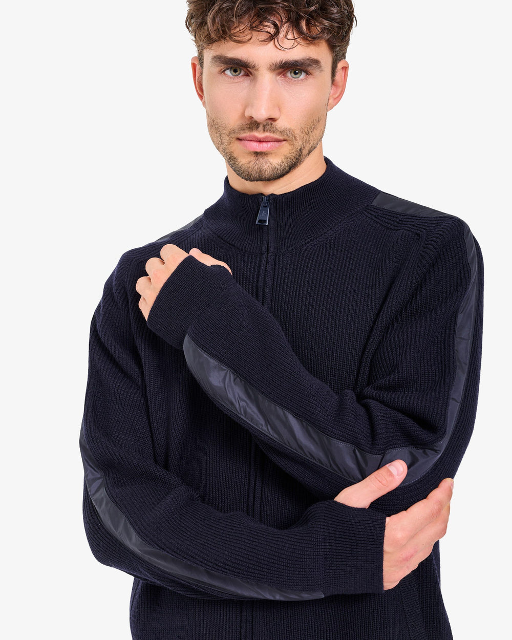 Blue Full-Zip Sweater