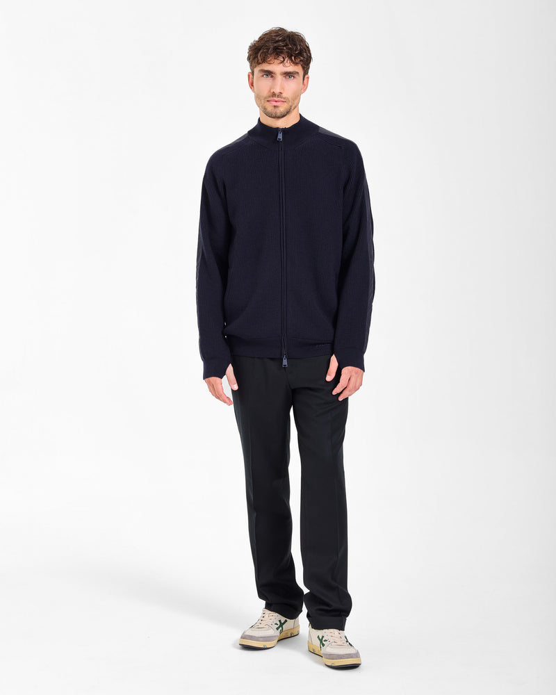 Blue Full-Zip Sweater