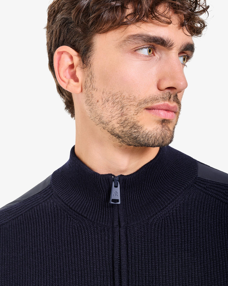 Blue Full-Zip Sweater