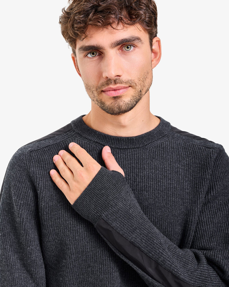 Anthracite Wool Crew Neck Sweater
