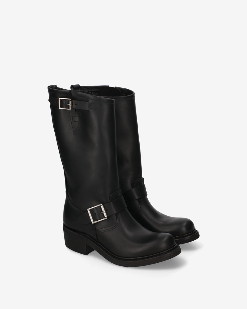 Black Biker Boots with Buckles