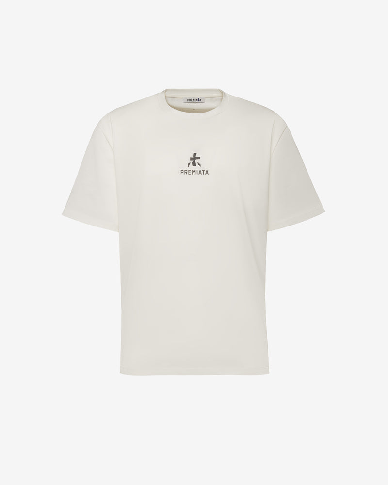 T-shirt in cotone con dettagli bonded